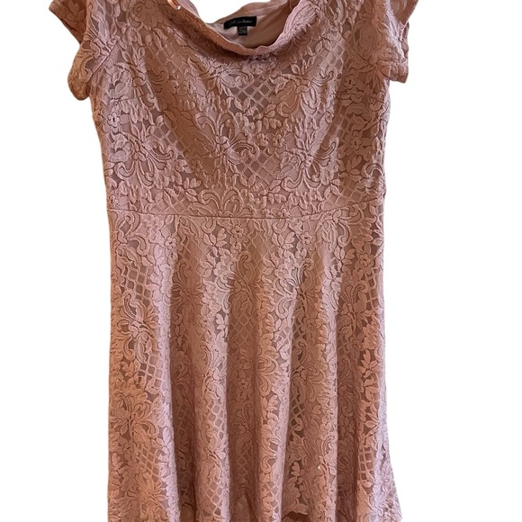 Jodi Kristopher Women's feminine Barbie Pink & Silver High Low Knee Length - Picture 2 of 4